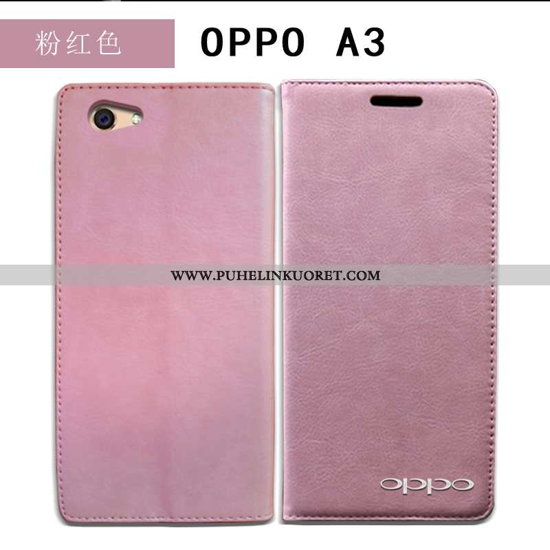 Kotelo, Kuori Oppo A3 Suojaus Nahkakuori Kuoret Aito Nahka Puhelimen Sininen