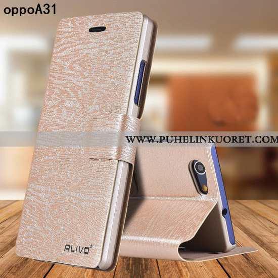 Kuori, Kuoret Oppo A31 Suojaus Nahkakuori Kulta All Inclusive Kultainen