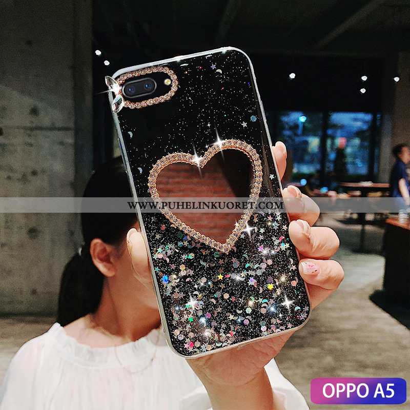 Kotelo, Kuori Oppo A5 Persoonallisuus Näytönsuojus Rhinestone Inlay Tila Vihreä