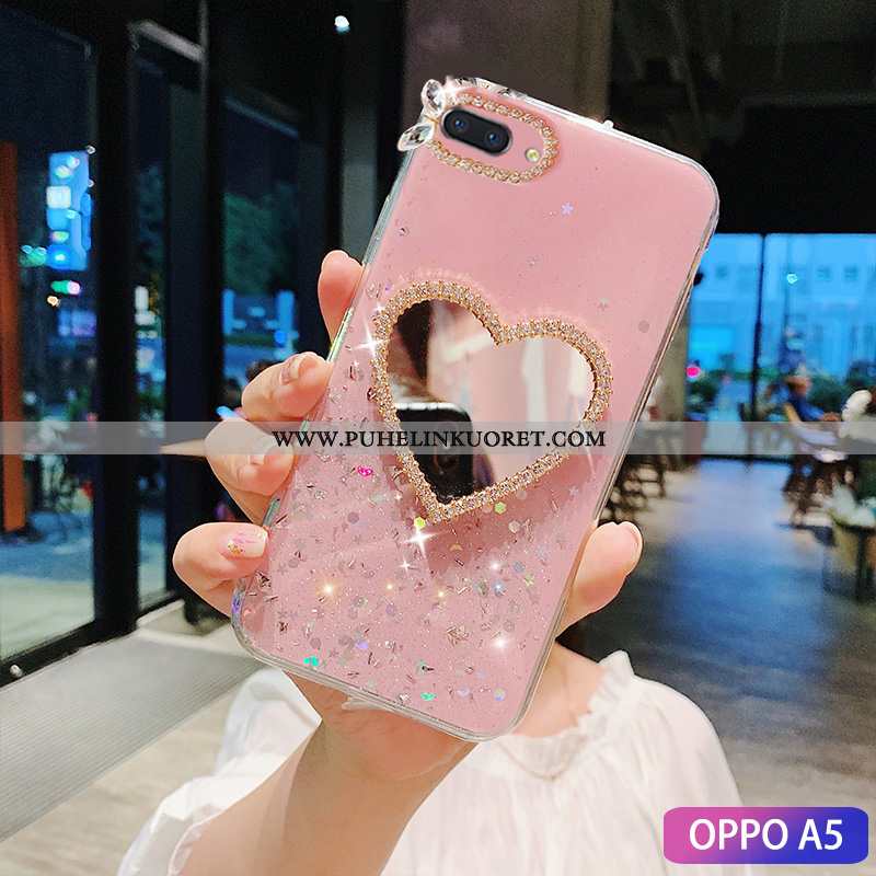 Kotelo, Kuori Oppo A5 Persoonallisuus Näytönsuojus Rhinestone Inlay Tila Vihreä