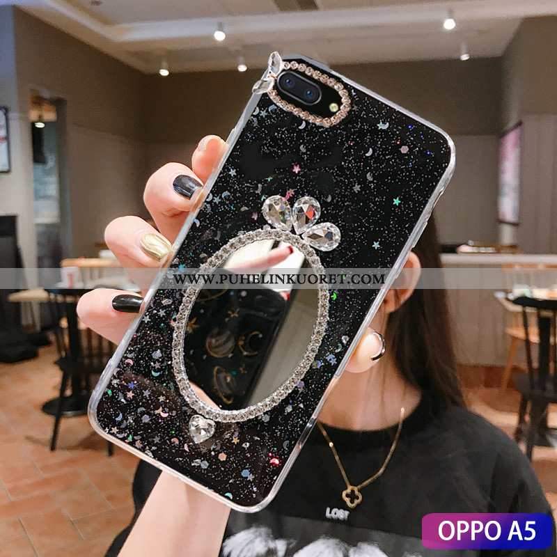 Kotelo, Kuori Oppo A5 Persoonallisuus Näytönsuojus Rhinestone Inlay Tila Vihreä