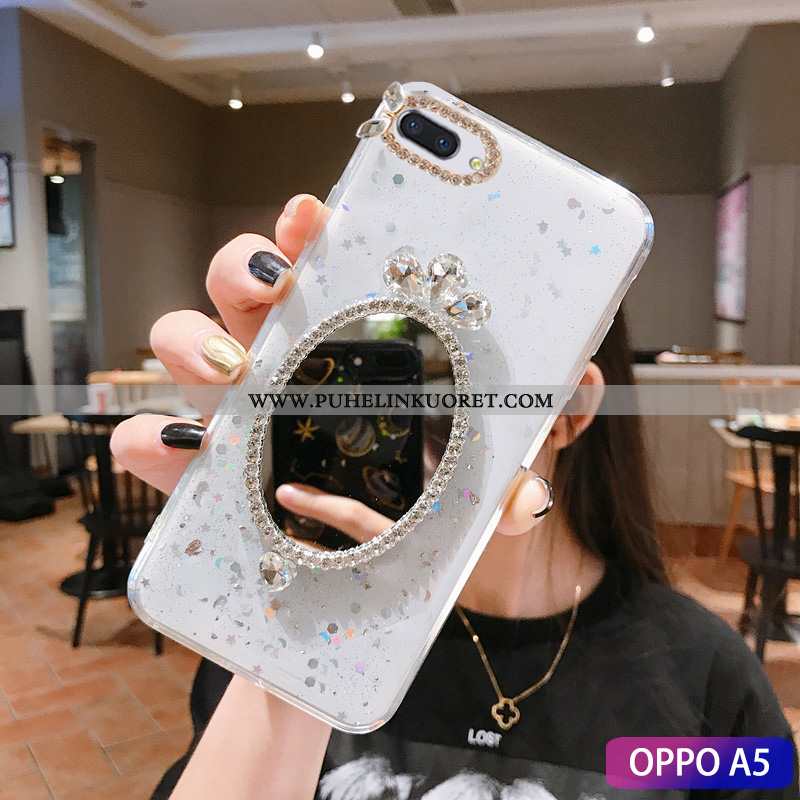 Kotelo, Kuori Oppo A5 Persoonallisuus Näytönsuojus Rhinestone Inlay Tila Vihreä