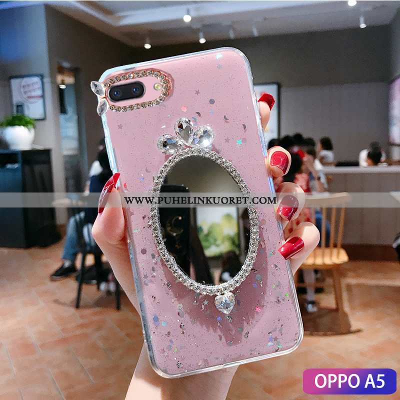 Kotelo, Kuori Oppo A5 Persoonallisuus Näytönsuojus Rhinestone Inlay Tila Vihreä