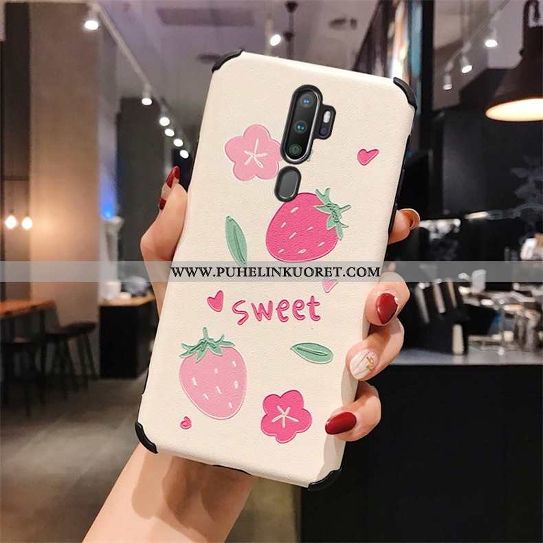 Kotelo, Kuori Oppo A9 2020 Suojaus Persoonallisuus Kukkakuvio Mulberry Silkki Kotelo Valkoinen