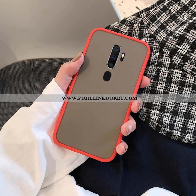 Kuori, Kuoret Oppo A9 2020 Suojaus Pesty Suede Kotelo Murtumaton Näytönsuojus Punainen