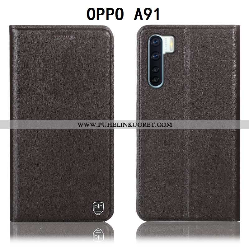 Kuori, Kuoret Oppo A91 Nahkakuori Suojaus Kuori Puhelimen Keltaiset