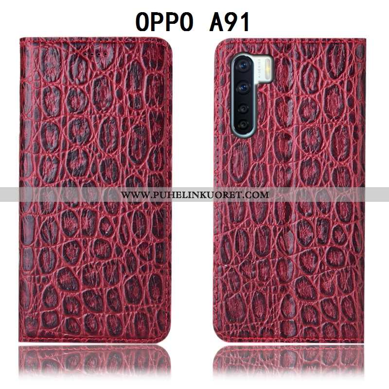 Kotelo, Kuori Oppo A91 Kukkakuvio Suojaus Kuoret Nahkakuori All Inclusive Ruskea