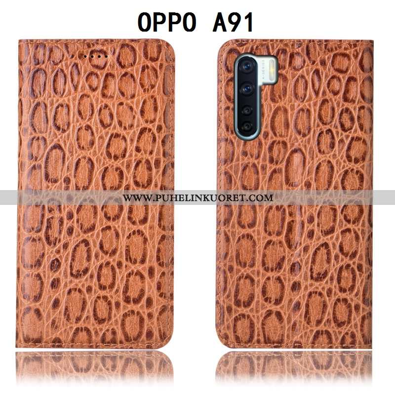 Kotelo, Kuori Oppo A91 Kukkakuvio Suojaus Kuoret Nahkakuori All Inclusive Ruskea