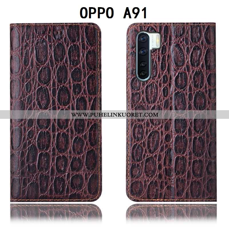 Kotelo, Kuori Oppo A91 Kukkakuvio Suojaus Kuoret Nahkakuori All Inclusive Ruskea