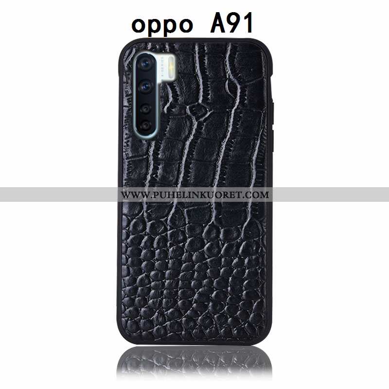 Kuoret, Kotelo Oppo A91 Aito Nahka Suojaus Kuori Murtumaton Takakansi Ruskea