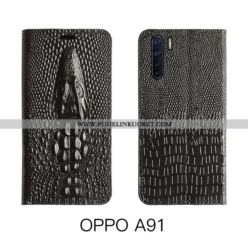 Kotelo, Kuori Oppo A91 Ylellisyys Aito Nahka Nahkakuori Kuoret Keltaiset