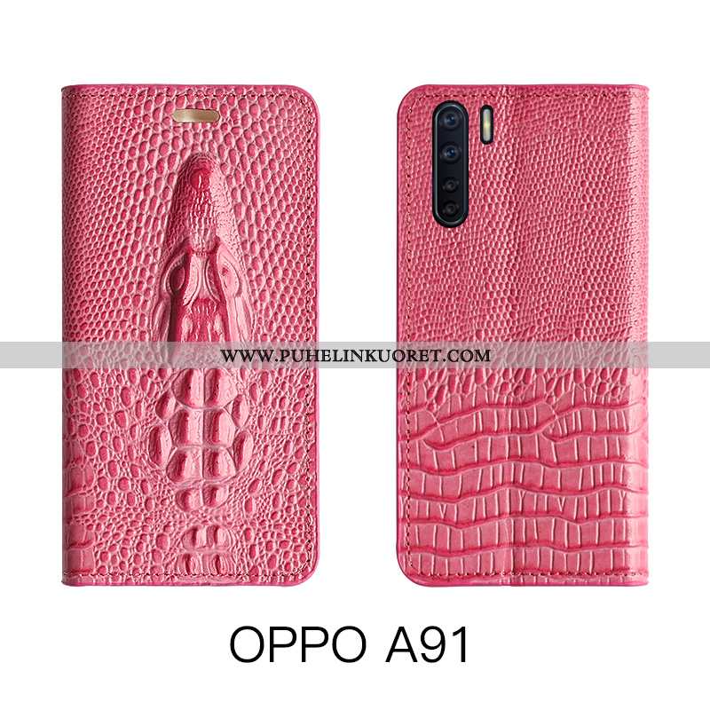 Kotelo, Kuori Oppo A91 Ylellisyys Aito Nahka Nahkakuori Kuoret Keltaiset