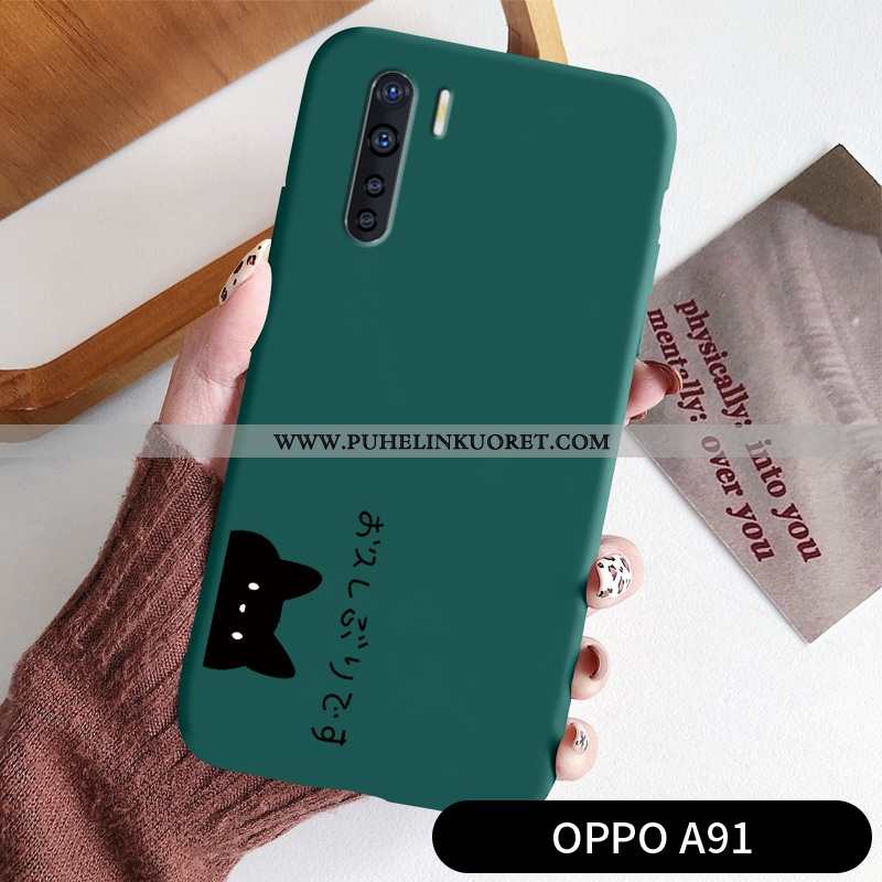 Kuori, Kuoret Oppo A91 Luova Ihana Kotelo Musta Vaalean Vihreä