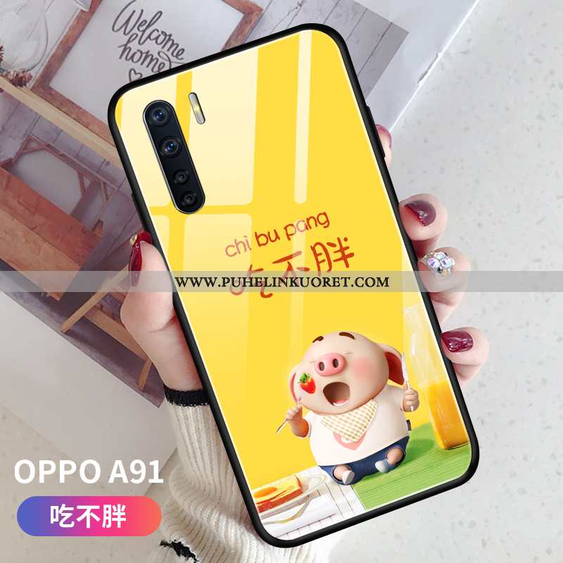 Kuori, Kuoret Oppo A91 Lasi Ripustettavat Koristeet Kova Ultra Rakastunut Pinkki