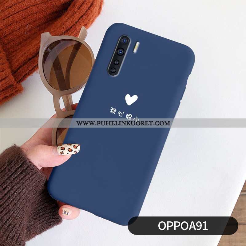 Kotelo, Kuori Oppo A91 Ultra Pehmeä Neste Tuuli Vaalean Pesty Suede Tummansiniset