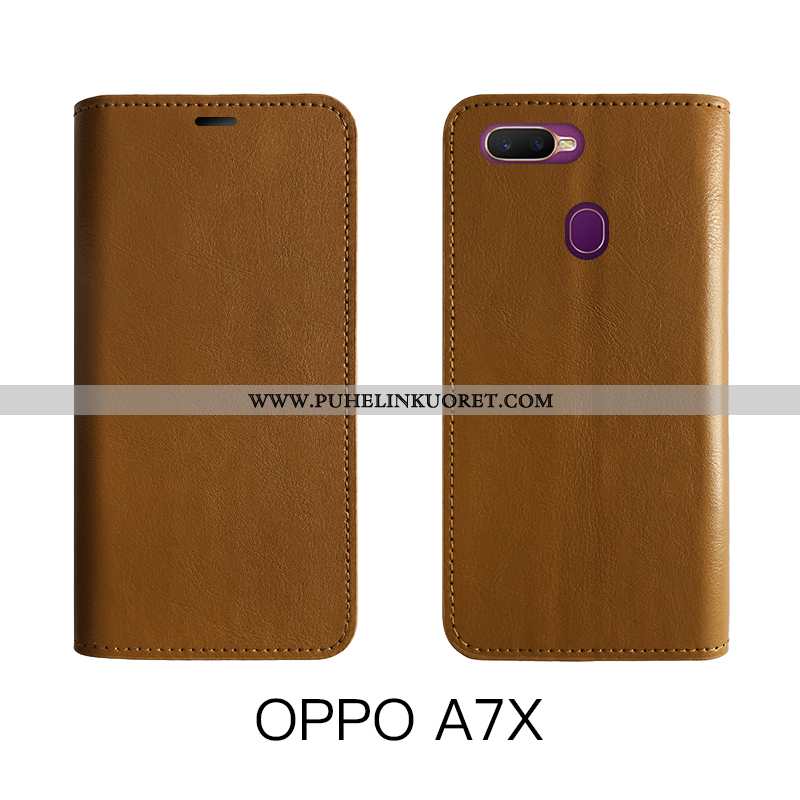 Kotelo, Kuori Oppo Ax7 Aito Nahka Vuosikerta Kuoret Päivää Punainen