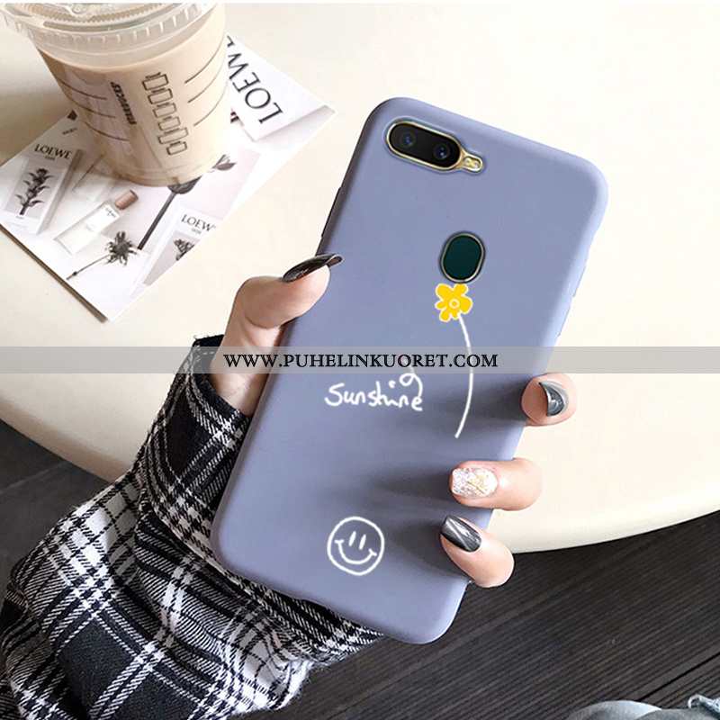 Kotelo, Kuori Oppo Ax7 Suojaus Pesty Suede All Inclusive Kotelo Sininen