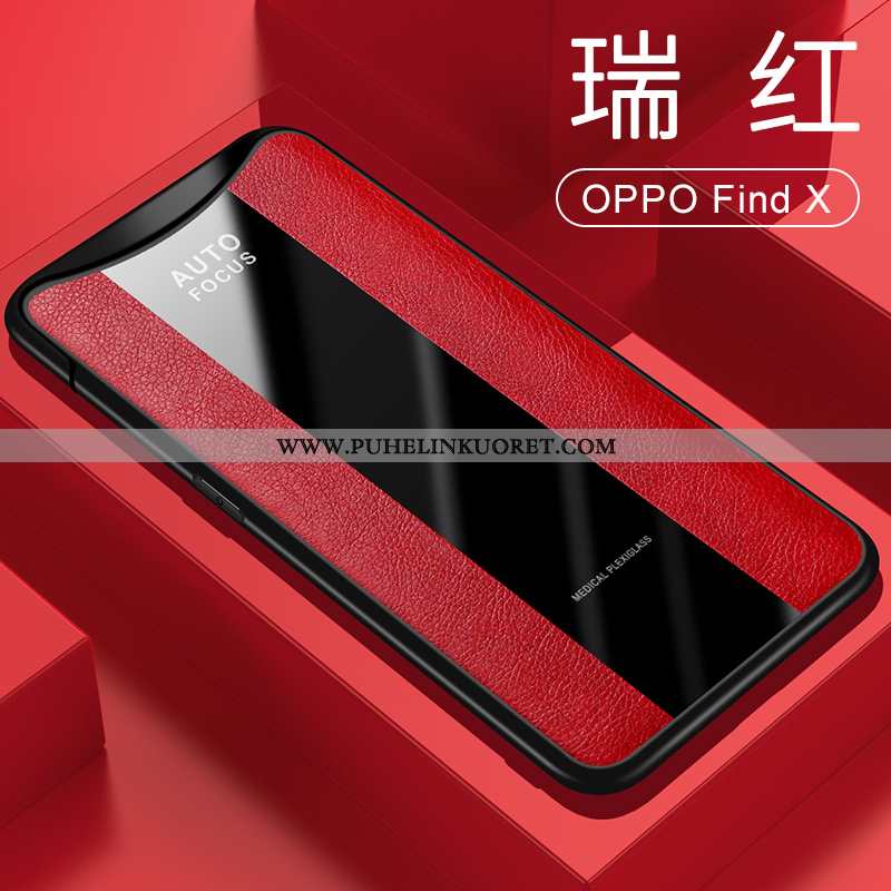 Kuori, Kuoret Oppo Find X Suojaus Nahkakuori Auto Murtumaton Magneettinen Mustat