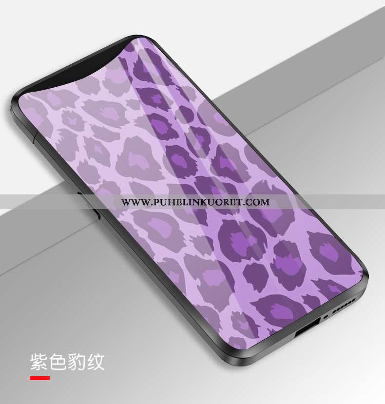 Kotelo, Kuori Oppo Find X Luova Kukkakuvio Leopardi Peili Kotelo Punainen