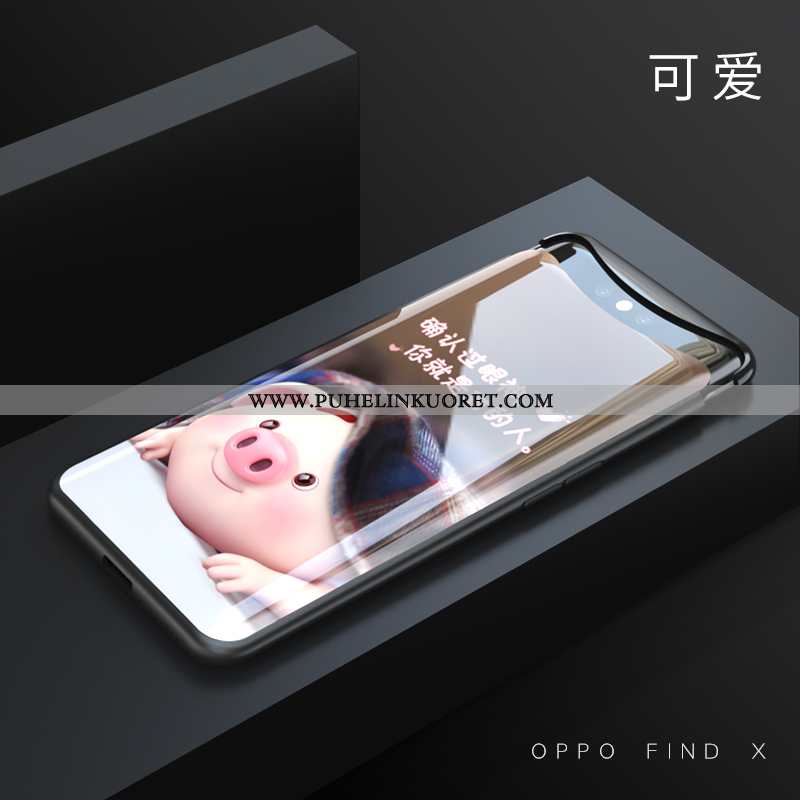 Kuoret, Kotelo Oppo Find X Suojaus Lasi Kuori Khaki Pehmeä Neste