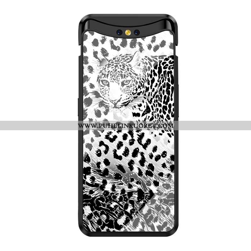 Kuoret, Kotelo Oppo Find X Luova Kukkakuvio Silikoni Peili Leopardi Mustat