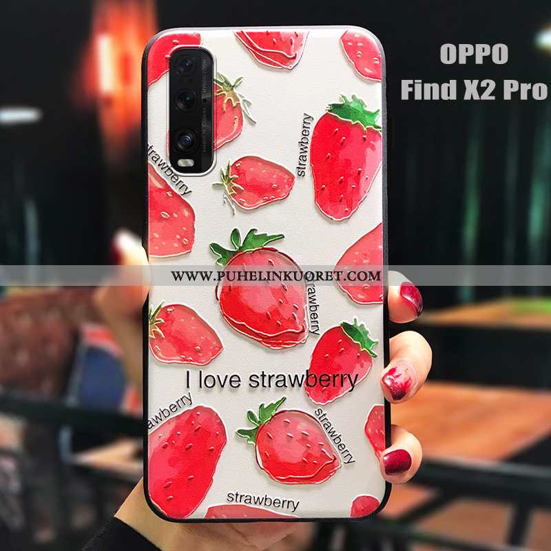 Kotelo, Kuori Oppo Find X2 Pro Silikoni Pesty Suede Luova Suuntaus Punainen