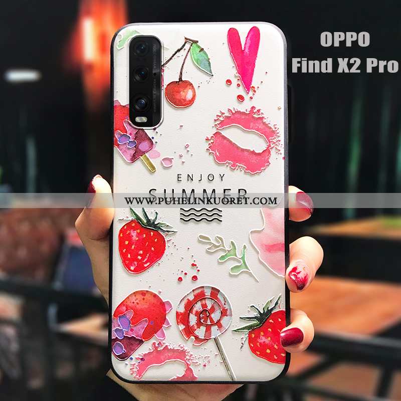 Kotelo, Kuori Oppo Find X2 Pro Silikoni Pesty Suede Luova Suuntaus Punainen