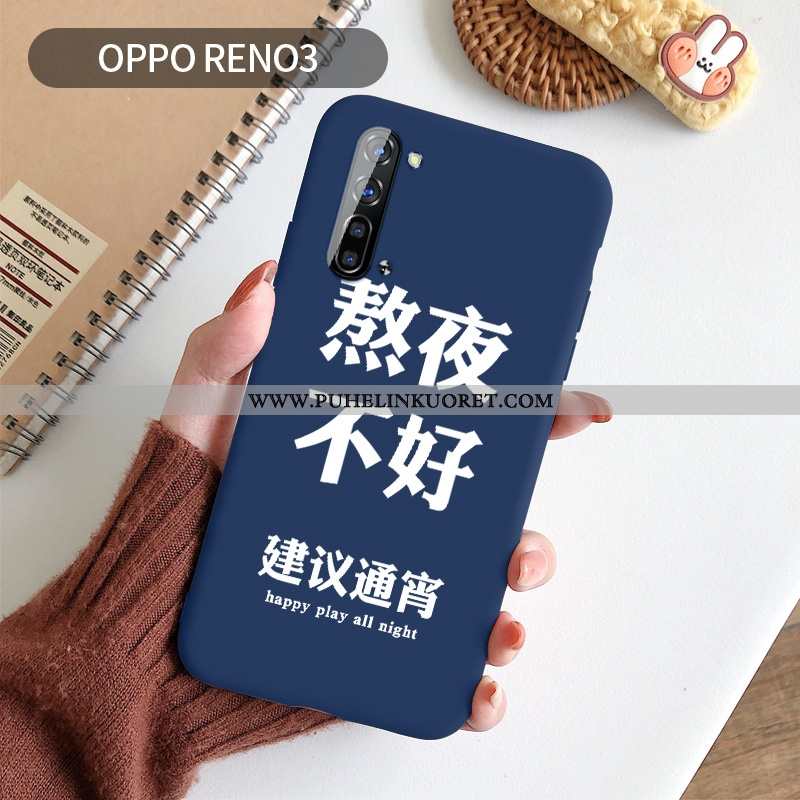 Kuoret, Kotelo Oppo Reno 3 Silikoni Suojaus Kuori Luova Murtumaton Sininen