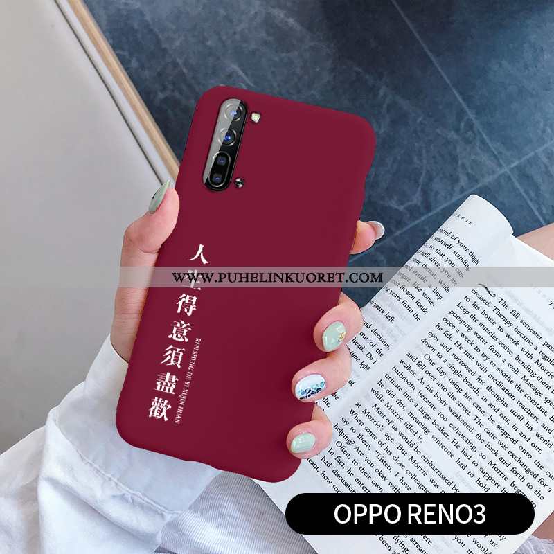 Kuoret, Kotelo Oppo Reno 3 Pesty Suede Persoonallisuus Rakastunut Ultra Punainen