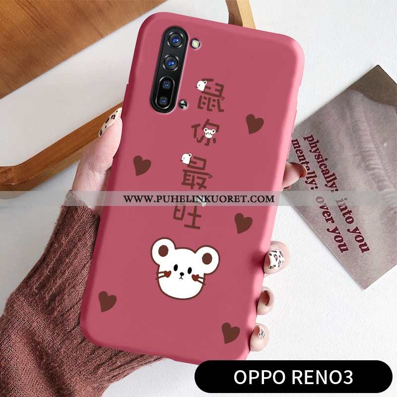 Kuori, Kuoret Oppo Reno 3 Tila Persoonallisuus Valo Silikoni Ultra Punainen