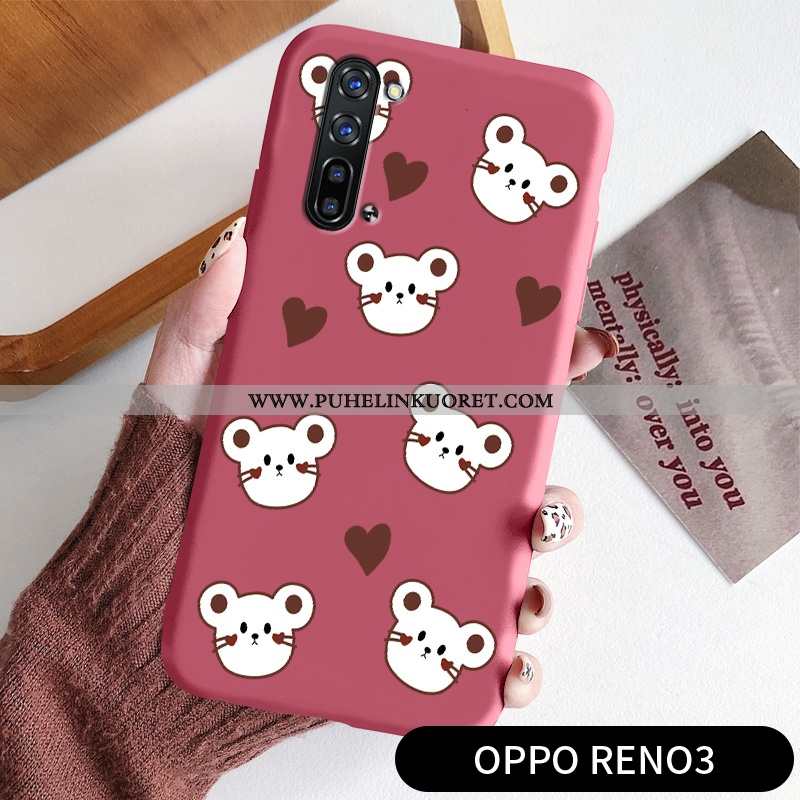 Kuori, Kuoret Oppo Reno 3 Tila Persoonallisuus Valo Silikoni Ultra Punainen