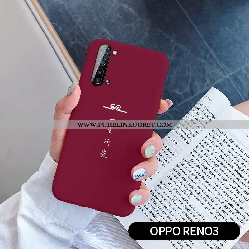 Kuoret, Kotelo Oppo Reno 3 Suuntaus Silikoni Sininen Suojaus All Inclusive