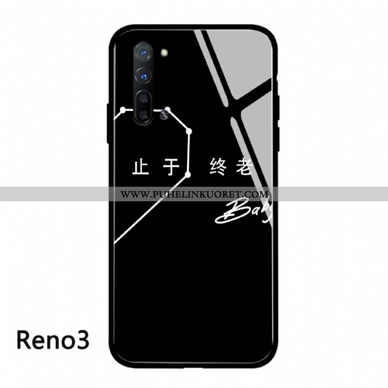 Kuori, Kuoret Oppo Reno 3 Lasi Suuntaus Rakastunut Taide Kotelo Valkoinen