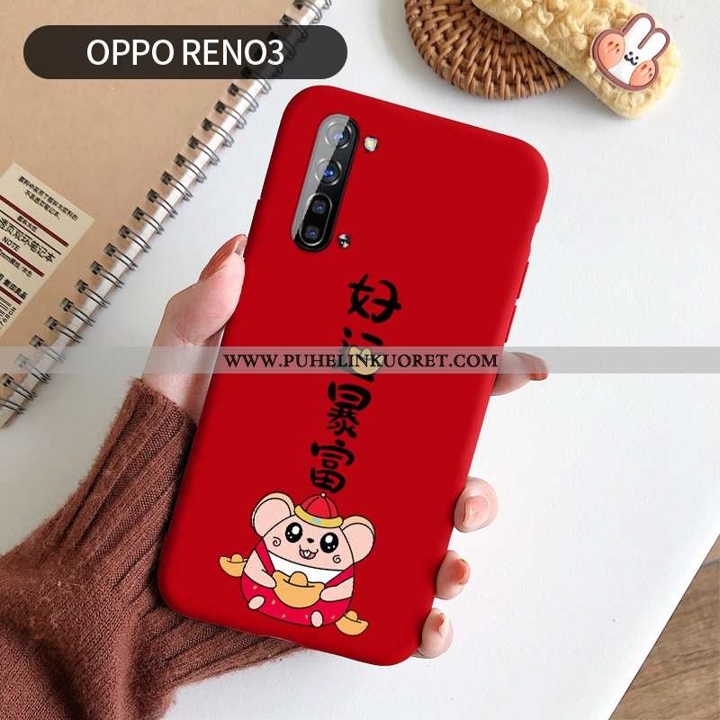 Kotelo, Kuori Oppo Reno 3 Luova Sarjakuva Rakastunut All Inclusive Persoonallisuus Punainen