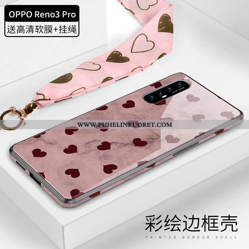 Kotelo, Kuori Oppo Reno 3 Pro Ylellisyys Luova Lasi Puhelimen Jauhe Pinkki