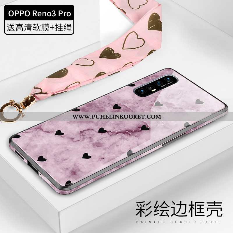 Kotelo, Kuori Oppo Reno 3 Pro Ylellisyys Luova Lasi Puhelimen Jauhe Pinkki