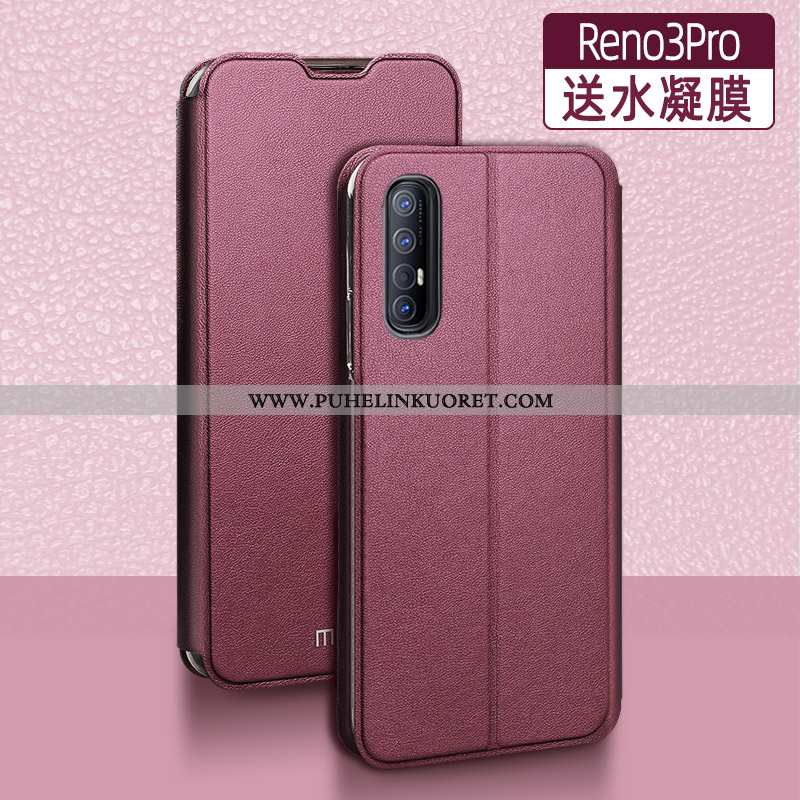 Kuori, Kuoret Oppo Reno 3 Pro Nahkakuori Silikoni Kuori Simpukka Puhelimen Mustat