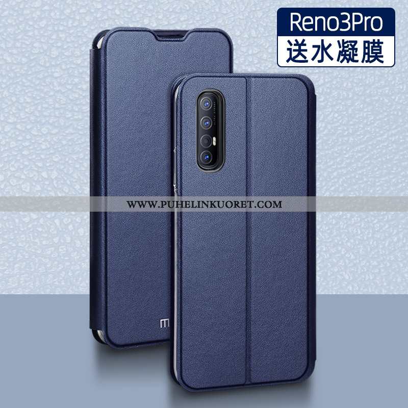 Kuori, Kuoret Oppo Reno 3 Pro Nahkakuori Silikoni Kuori Simpukka Puhelimen Mustat