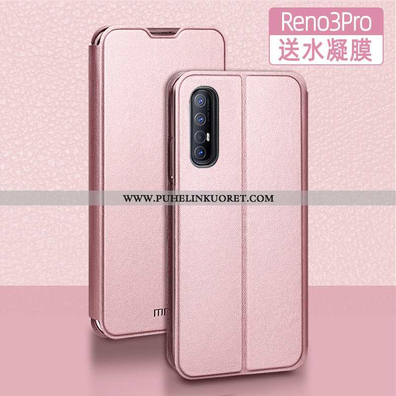 Kuori, Kuoret Oppo Reno 3 Pro Nahkakuori Silikoni Kuori Simpukka Puhelimen Mustat