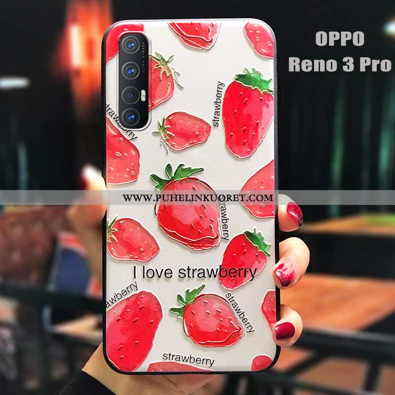 Kuori, Kuoret Oppo Reno 3 Pro Silikoni Pesty Suede Persoonallisuus Puhelimen Valo Punainen