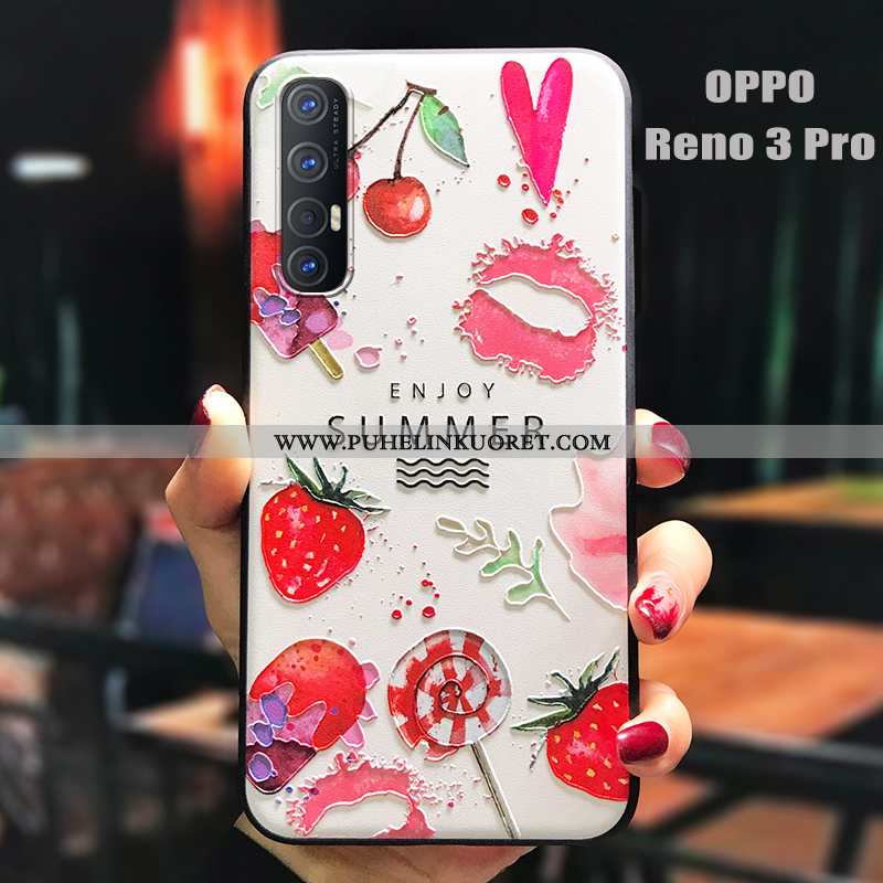 Kuori, Kuoret Oppo Reno 3 Pro Silikoni Pesty Suede Persoonallisuus Puhelimen Valo Punainen