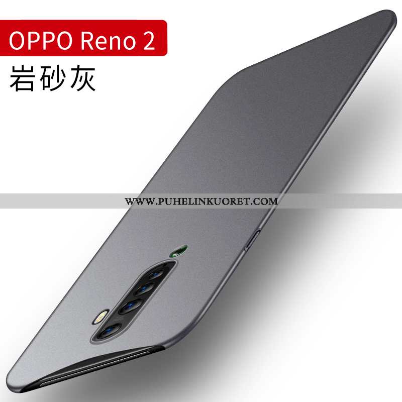 Kuori, Kuoret Oppo Reno2 Suojaus Pesty Suede Kova Silikoni Kotelo Harmaa