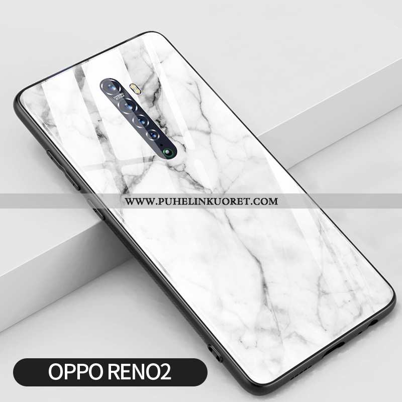 Kuori, Kuoret Oppo Reno2 Silikoni Lasi Valkoinen Puhelimen Yksinkertainen