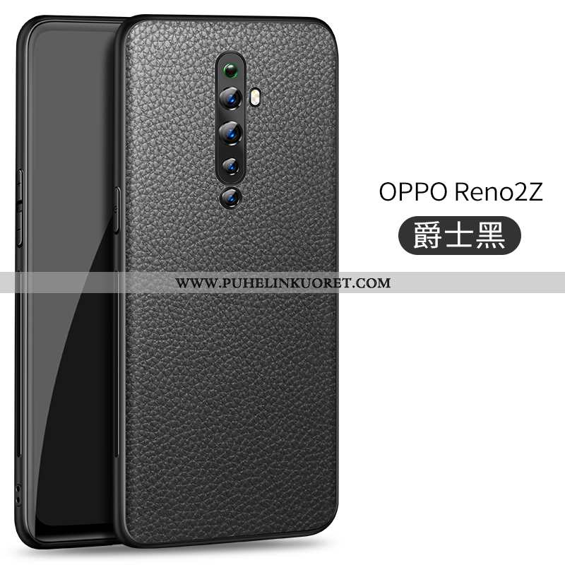 Kuori, Kuoret Oppo Reno2 Z Kukkakuvio Ultra Nahkakuori Kotelo Nahka Mustat