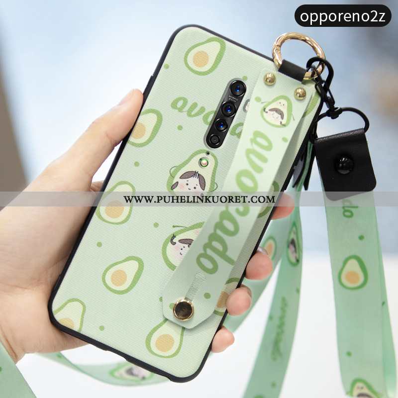 Kuoret, Kotelo Oppo Reno2 Z Pesty Suede Suuntaus Kustannukset Puhelimen Vihreä