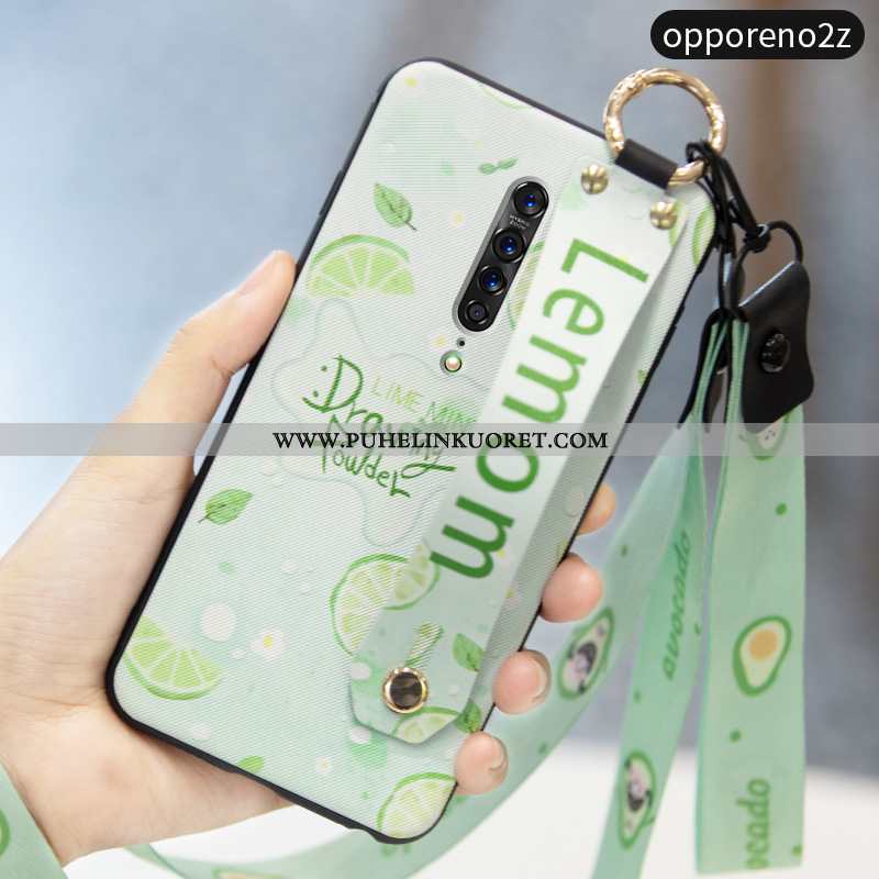 Kuoret, Kotelo Oppo Reno2 Z Pesty Suede Suuntaus Kustannukset Puhelimen Vihreä