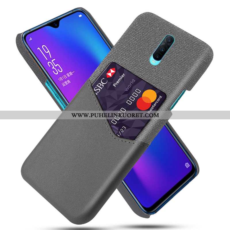 Kuoret, Kotelo Oppo Rx17 Pro Nahka Suojaus Harmaa Puhelimen Persoonallisuus