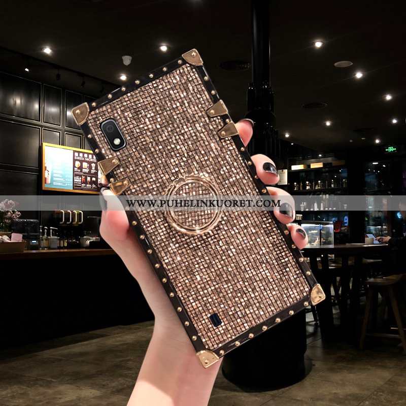 Kuori, Kuoret Samsung Galaxy A10 Rhinestone Inlay Vuosikerta Pinnoitus Tähti Kuori Punainen