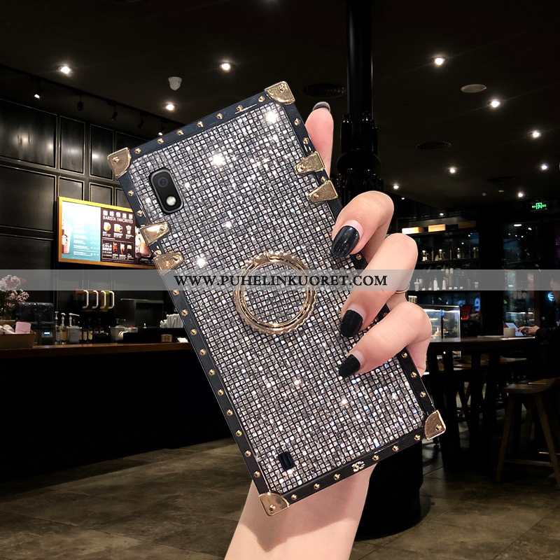 Kuori, Kuoret Samsung Galaxy A10 Rhinestone Inlay Vuosikerta Pinnoitus Tähti Kuori Punainen