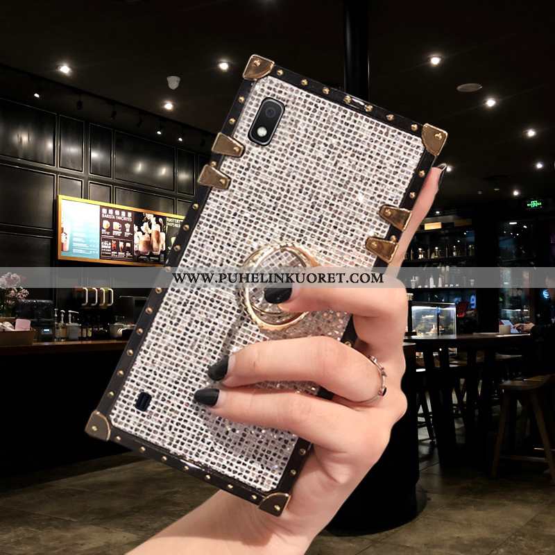 Kuori, Kuoret Samsung Galaxy A10 Rhinestone Inlay Vuosikerta Pinnoitus Tähti Kuori Punainen